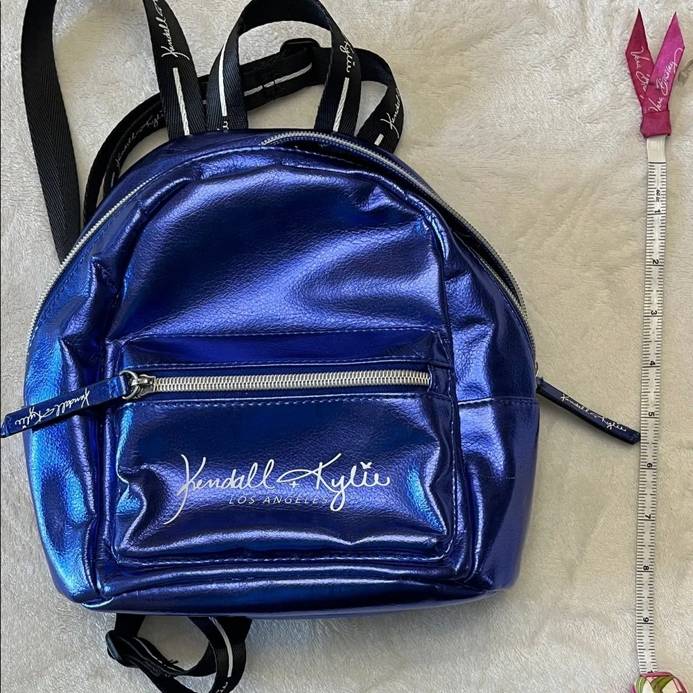 Kendall & Kylie Metallic Royal Blue Mini Backpack